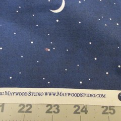 Midnight Cowboy Perry Wahe Moon and Stars on Dark Blue Cotton Maywood BTY x 44