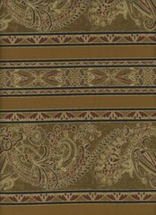 BTHY 18×43 Jinny Beyer Delhi Border Stripe RJR Fabrics 2015 Antique Gold Paisley