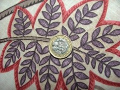 Curtain Upholstery Fabric Chanterelle Wineberry Ornate Bird Floral Cushion Blind