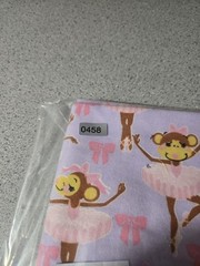 Jo-Ann Monkey Girl Ballerina Tutu Pink Bows 1 Yard Flannel Fabric