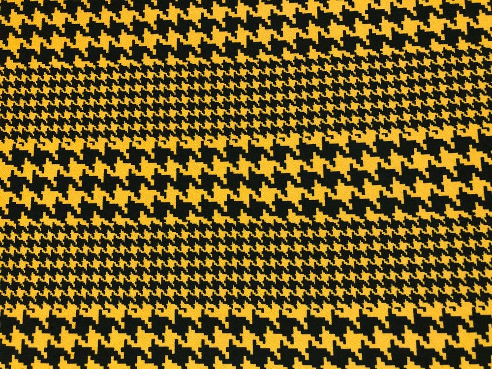 Liverpool Fabric-Black Mustard Double Size Houndstooth-LVPR358-Sold