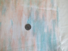 5 yards x 44″ PASTEL AQUA PEACH striated cotton fabric vintage OOP