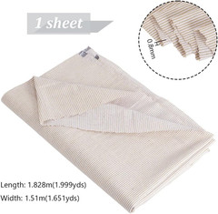 2 Yards Woven Ticking Striped Fabric, 72 X 60 Inch Beige Line Pattern Soft Table