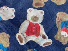 CORDUROY FABRIC~Teddy Bears in Vests Bow Ties~NAVY BROWN BLUE RED~Needlecord~