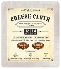 Organic Cotton Cheese Cloth – 100 Grade, 45×40 Inches, Reusable Muslin Fabric