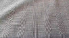 Mohair and Wool Scabal PoW blue windowpane 3-3/4 Yds 60″ W