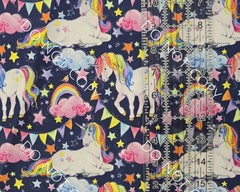 100% Cotton Woven Novelty Fabric Rainbow Unicorn By The 1/4 Yard 9×56