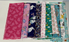14 Print Fabric Blocks Rainbows Bunnies Horses Hedgehogs Sharks Quilting Crafts