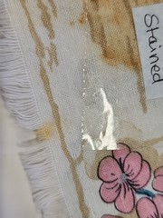 40s 50s Floral Motifs Cotton Fabric 36.5″w X 1.1yds Feedsack Style STAINED