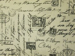 VINTAGE PARIS SCRIBE WRITING POST MARKS COTTON FABRIC FQ