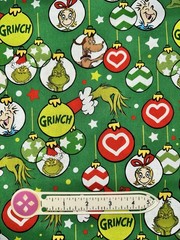 FERN’s XL SCRAP 10X22 “How The Grinch Stole Christmas” Ornaments Fabric