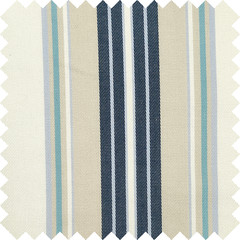 Cotton Fabric by Yard Ivory Navy Blue Stripes Shirting Quilting Sewing Material