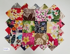 70Pcs Precut 8” Square 100% Cotton Fabric Beautiful Hawaiian Print For Quilting