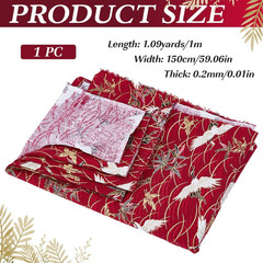 1.1 Yard 59 Inch Dark Red Japanese Crane Printed Cotton Fabrics Japanese Style Q