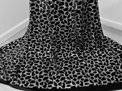 Black Silver Stretch Velvet Sequins Embroidery fabric 60” Width Sold By Yard
