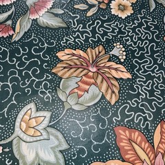 ~2 Yd Stanley King Studio Teflon Finish Retro Fabric Cotton Upholstery 54” x 71”