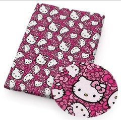 Cartoon 95% Polyester 5% Cotton blend fabric White Kitty 20″x55″ 1265383