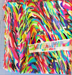 Spandex Fabric 4-Way Stretch Bright Multicolored Swirl Pattern – 1 yd