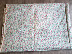 3.7 Yards Vintage Floral Cotton Fabric Pink Red Tiny Flowers Calico Quilting BTY