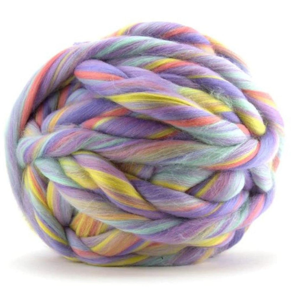 8 oz Multicolored Merino Wool Top Cotton Candy Blend 22 Micron Soft Fiber