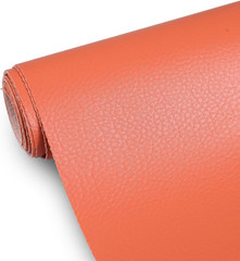Faux Leather 0.7Mm Upholstery Fabric by the Yard 55X36 Inch Orange | PU Waterpro