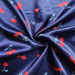 58” Wide Silky Charmeuse Cherry Fabric Material Satin For Scarves Linings Diy