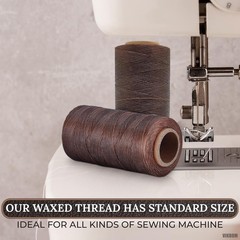 Waxed Cord 150D 1mm Thread for Leather Sewing 284 Yards Brown String New