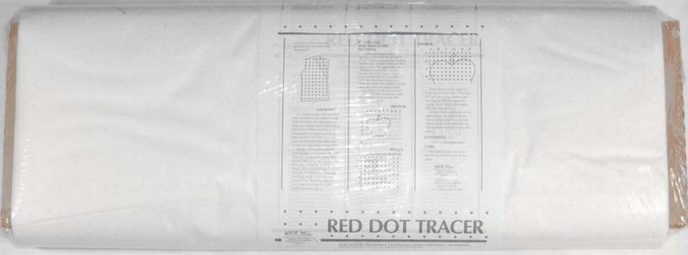 Red Dot Tracer Tracing 46in White Material Fabric by the Yard (D270.17)