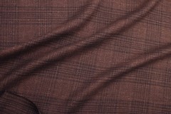 Ermenegildo Zegna Heritage Wool Silk Linen Blazer Fabric Tobacco Brown Check 300