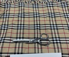 PLAID FABRIC 100% COTTON BEIGE TARTAN Red White Black ClassicCheck 2.0 meter
