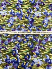 Timeless Treasures for Hi-Fashion Fabrics Vintage 1999 Iris pattern 1/2 yrd X 2
