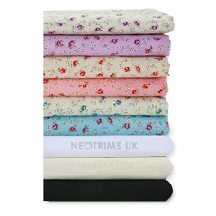 Floral Roses Print Woven Fabric,Rosebuds & 100% Cotton VOILE Crafts Project