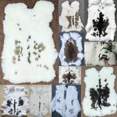 Natural Rabbit Hide Fur Pelts – Craft & Sewing Quality – Spotted Color – 5 Pack