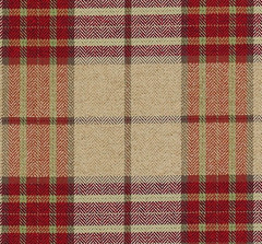 Colefax & Fowler Plaid Uphol Fabric- Dunmore Check / Red Green 6.40 yds F4238-05