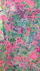 Lilly Pulitzer Cotton Poplin Fabric Multi Lillys Favorite Things 36″ x 57″