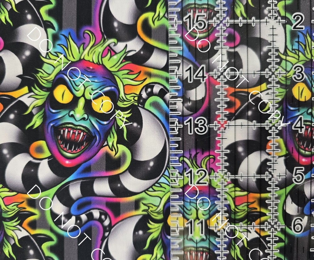 Custom 100% Cotton Woven Fabric Beetlejuice Movie Sandworms 1/4 Yard 9×56