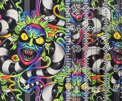 Custom 100% Cotton Woven Fabric Beetlejuice Movie Sandworms 1/4 Yard 9×56
