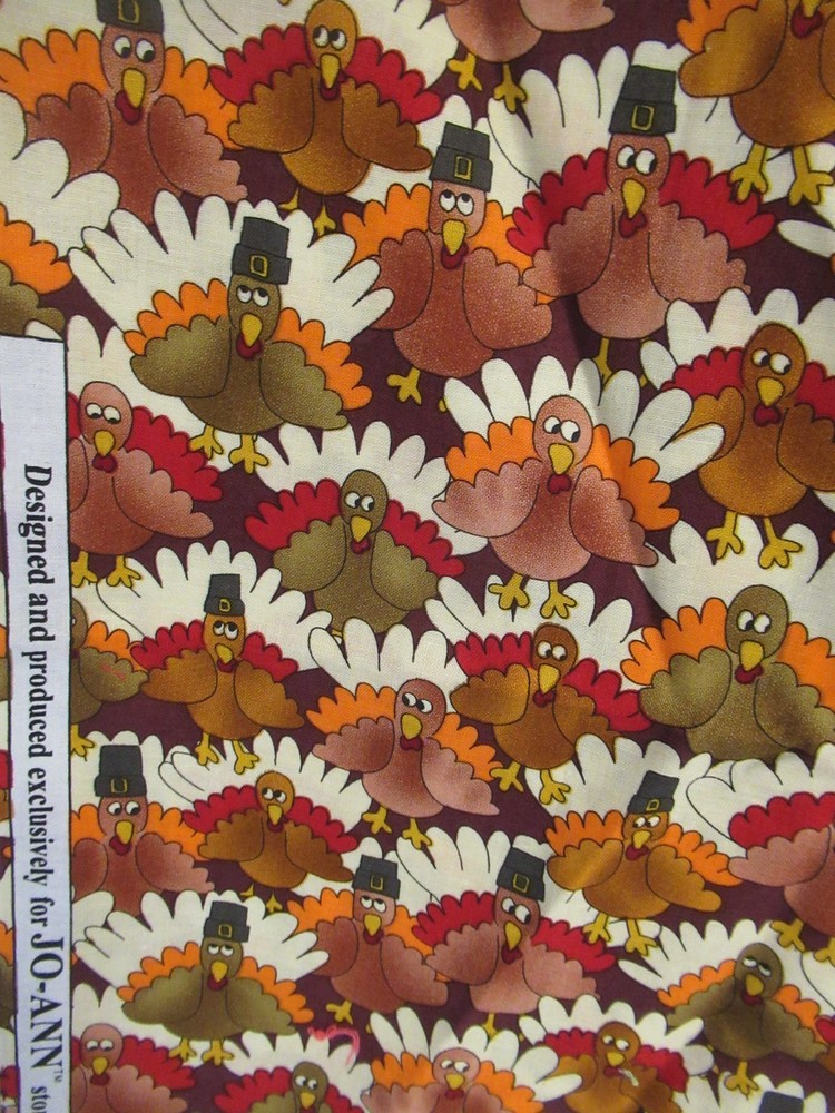 JO-ANN STORES 100% Cotton “Turkey GOBBLE” SZ 24″X42″ NEW