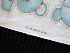 Vtg Spring Mills Cut & Sew Fabric Panel Pillow Animals Pastel Cat Dog Bear Bunny