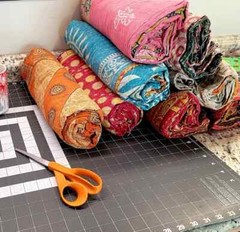 Boho Vintage Charm Pack: 50 pc Kantha Scrap Fat Quarter Bundle – Pre-Cut 6.5×6.5