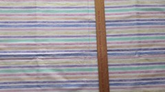 Vtg Joann’s Cotton Blend Muted Rainbow Stripe Fabric 72″ L x 45″ W Pc