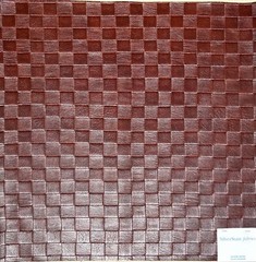 Fabric Upholstery Sample Faux Leather PVC 18″x18″ Woven Pattern Redwood Brown