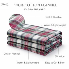 Fabricla Red Black Check Flannel Fabric By The Yard 100 Cotton Soft Brushed