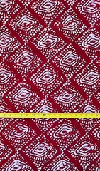 African Fabric/ Ankara – Dark Red ‘Eyes Do Not Lie’ Design, YARD or WHOLESALE