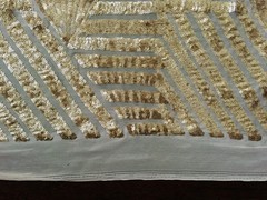 Thea GOLD Geometric Sequins Diamond & Stripes on Mesh Lace Fabric by the Yard –