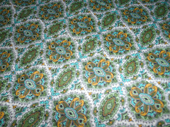 Vintage 1950’s Paisley & Floral Pattern Kaleidoscope Medallions 1 Yard x 37″W