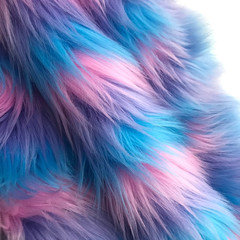 Bianna Creations Bianna Tricolor Pink Purple Blue Faux Fur Fabric 60 Inches