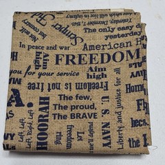 Moda Cotton Fabric BECAUSE OF THE BRAVE Brown US Military Navy Army 44″W x 1yd