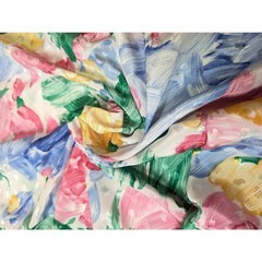 Vintage 80’s 90’s Sewing Fabric Lightweight Silky Synthetic Colorful Pastel