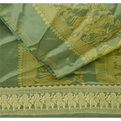 Sanskriti Vintage Pallu Fabric Art Silk Woven Baluchari Design Decor Craft